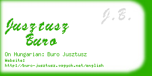 jusztusz buro business card